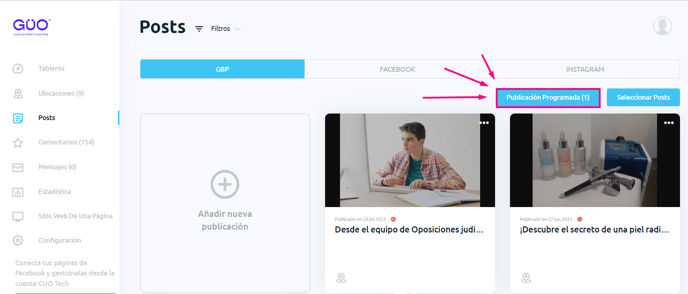 publicación programada
